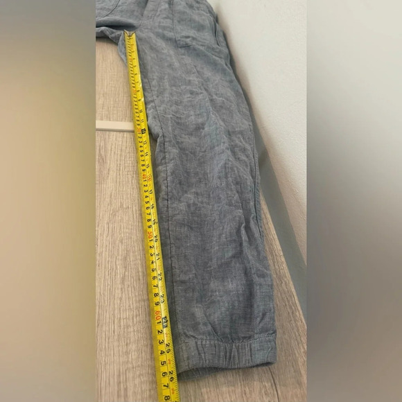 ATHLETA Cabo Linen Summer Resort Jogger Pants Chambray Blue Comfy Size 10 - Picture 5 of 11